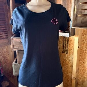 Harley-Davidson Black Tee with Pink Emblem